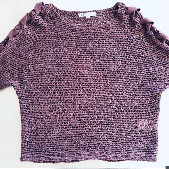 ⭐️Jolt⭐️Purple Mesh Scoop Neck Sweater - Picture 4 of 8